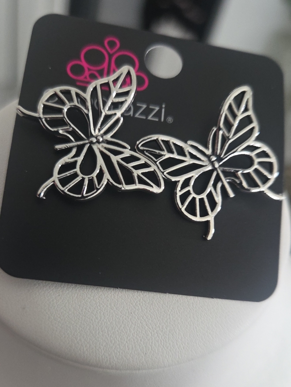 Paparazzi High And Flighty Silver Earrings NWT